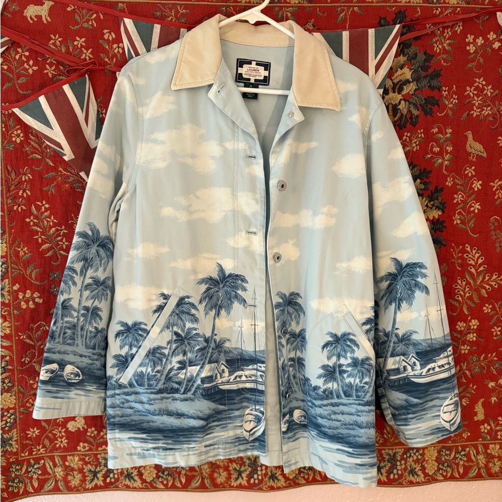 Ralph Lauren Naval Supply Company St Martin Tropical Boat Barn Coat Fish Palms - Picture 11 of 11